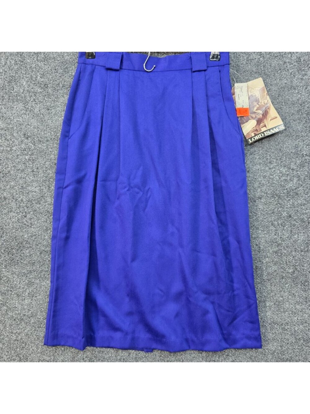 Vintage 90's Lord Isaacs Pencil Skirt 10 Blue USA Vibrant Academia Retro Preppy